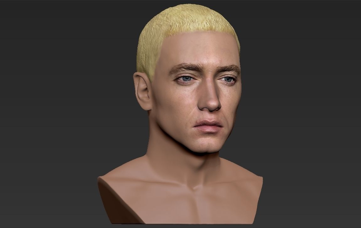 Eminem bust ready for full color 3D printing 3D print model_15