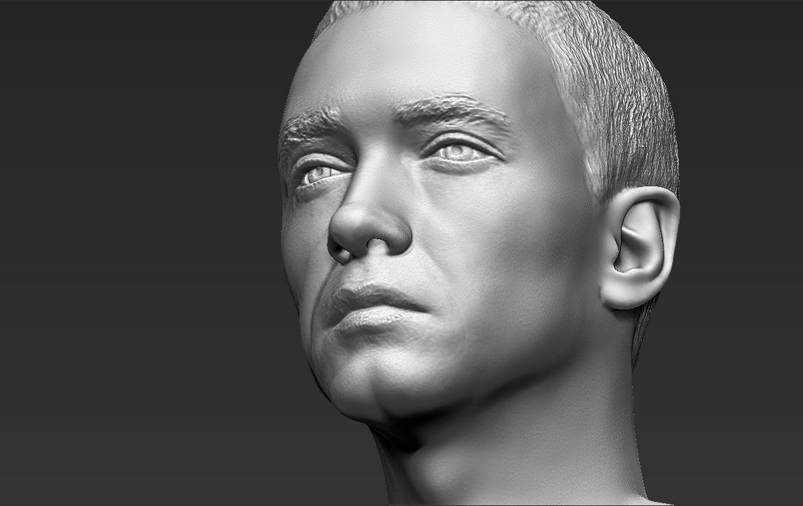 Eminem bust ready for full color 3D printing 3D print model_38