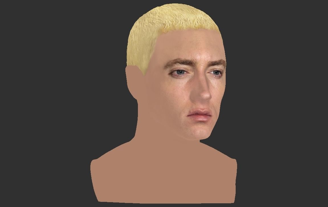 Eminem bust ready for full color 3D printing 3D print model_18