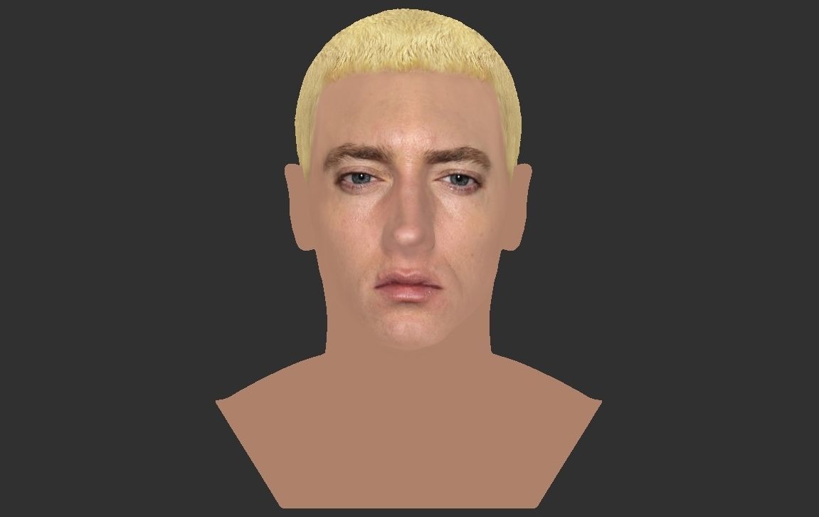Eminem bust ready for full color 3D printing 3D print model_17