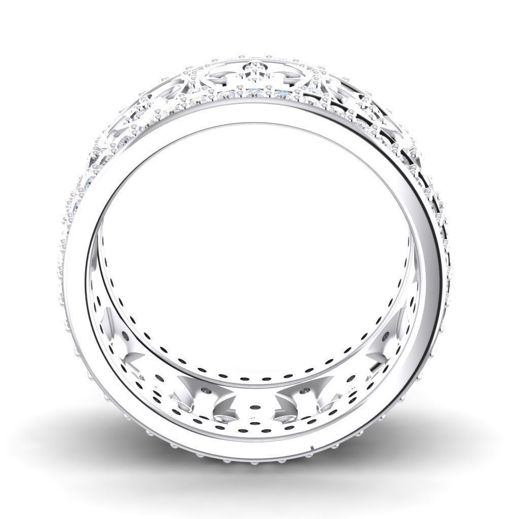 RINGG42 fleur de lis diamond eternity band 3D print model_1