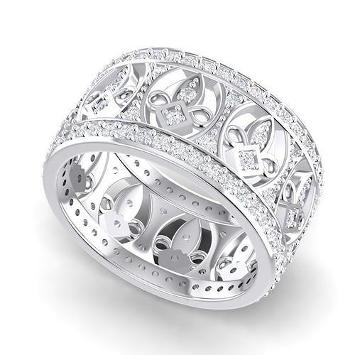 RINGG42 fleur de lis diamond eternity band 3D print model