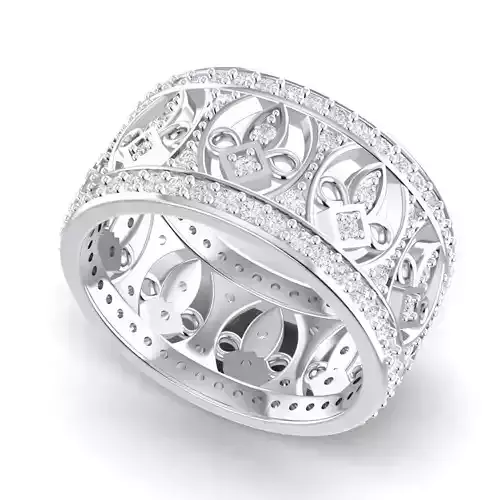 RINGG42 fleur de lis diamond eternity band