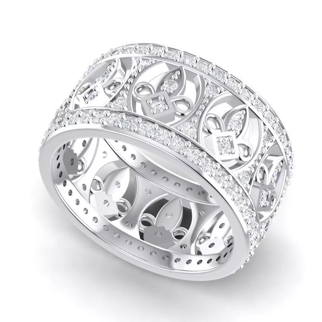 RINGG42 fleur de lis diamond eternity band 3D print model_0
