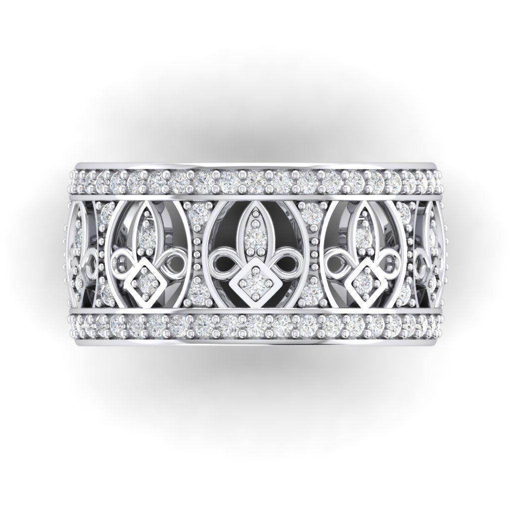 RINGG42 fleur de lis diamond eternity band 3D print model_3
