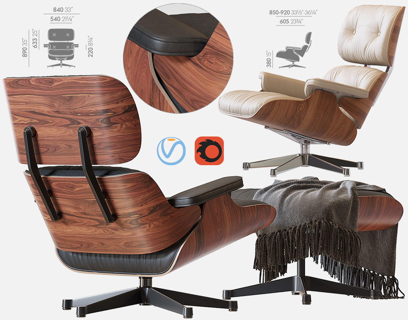 Eames Lounge Chair 3D model_1