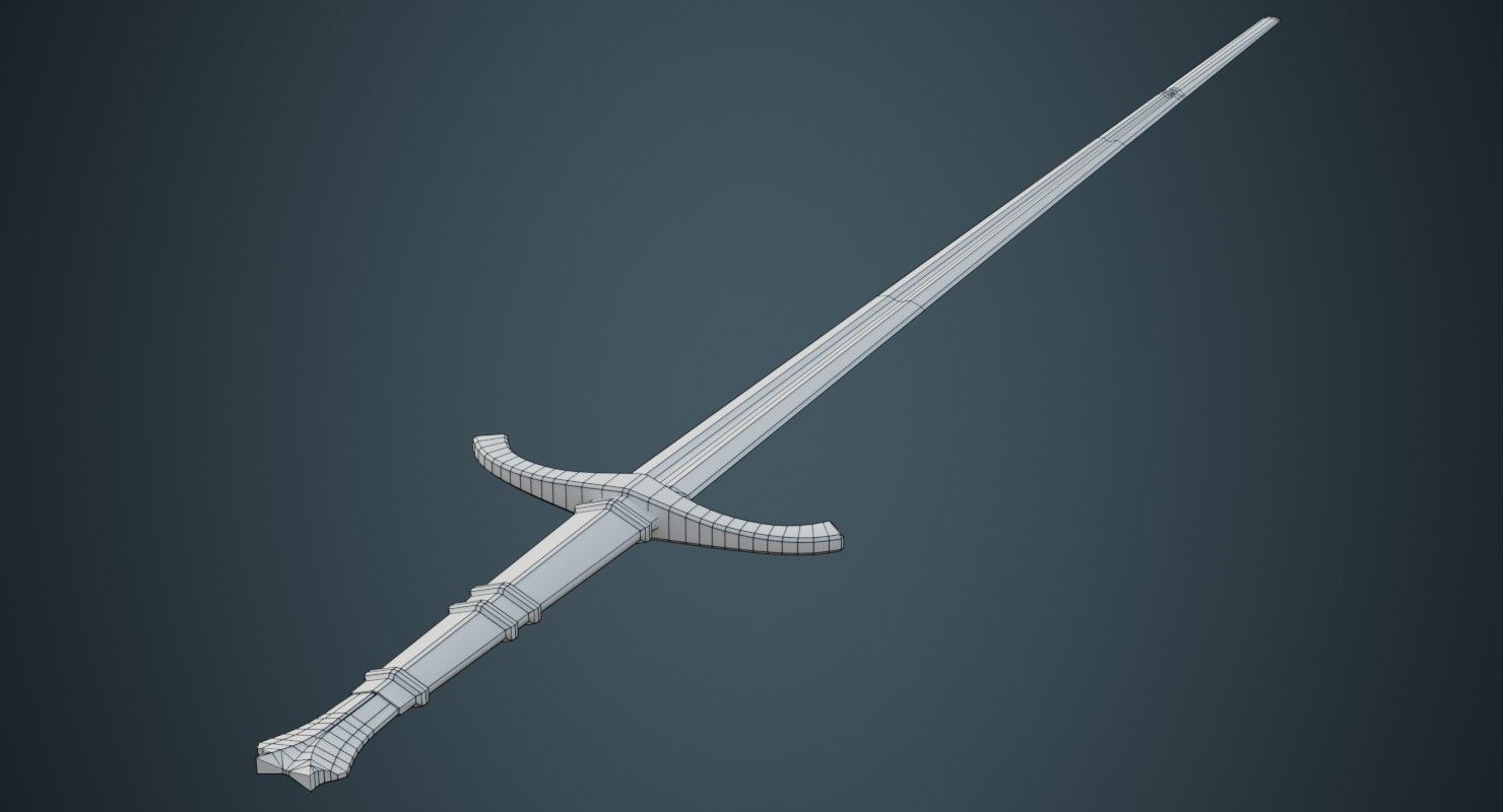 Longsword 1B Low-poly 3D model_6