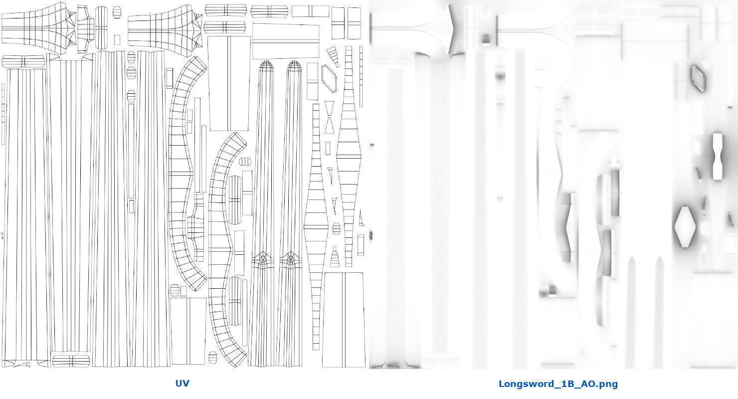 Longsword 1B Low-poly 3D model_7