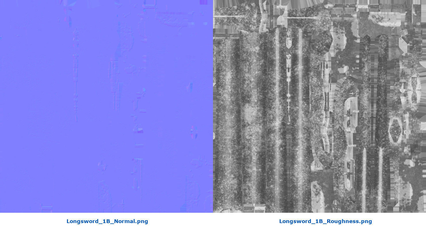 Longsword 1B Low-poly 3D model_9