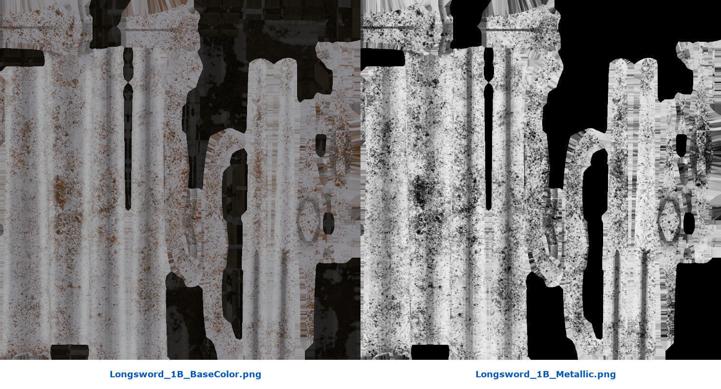 Longsword 1B Low-poly 3D model_8