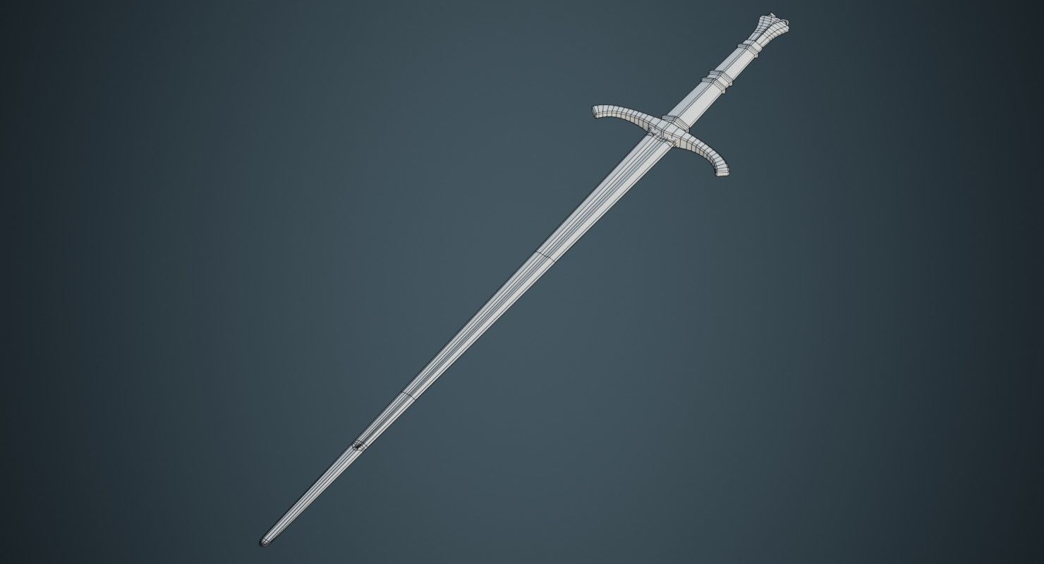 Longsword 1B Low-poly 3D model_5