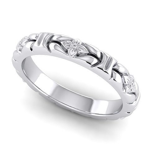 RINGG44 gold wedding band with diamonds 3D print model