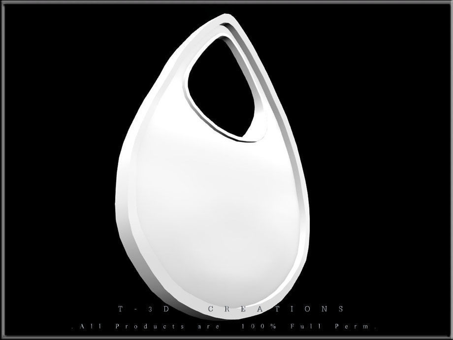 Shell Teardrop - Gold and Silver Low-poly 3D model_4
