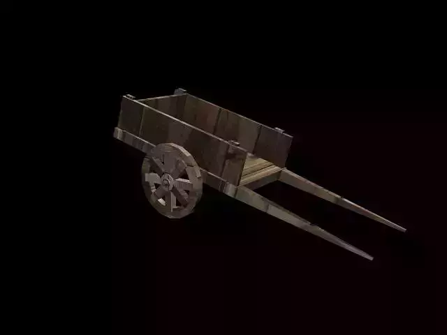 bullock cart 3D model