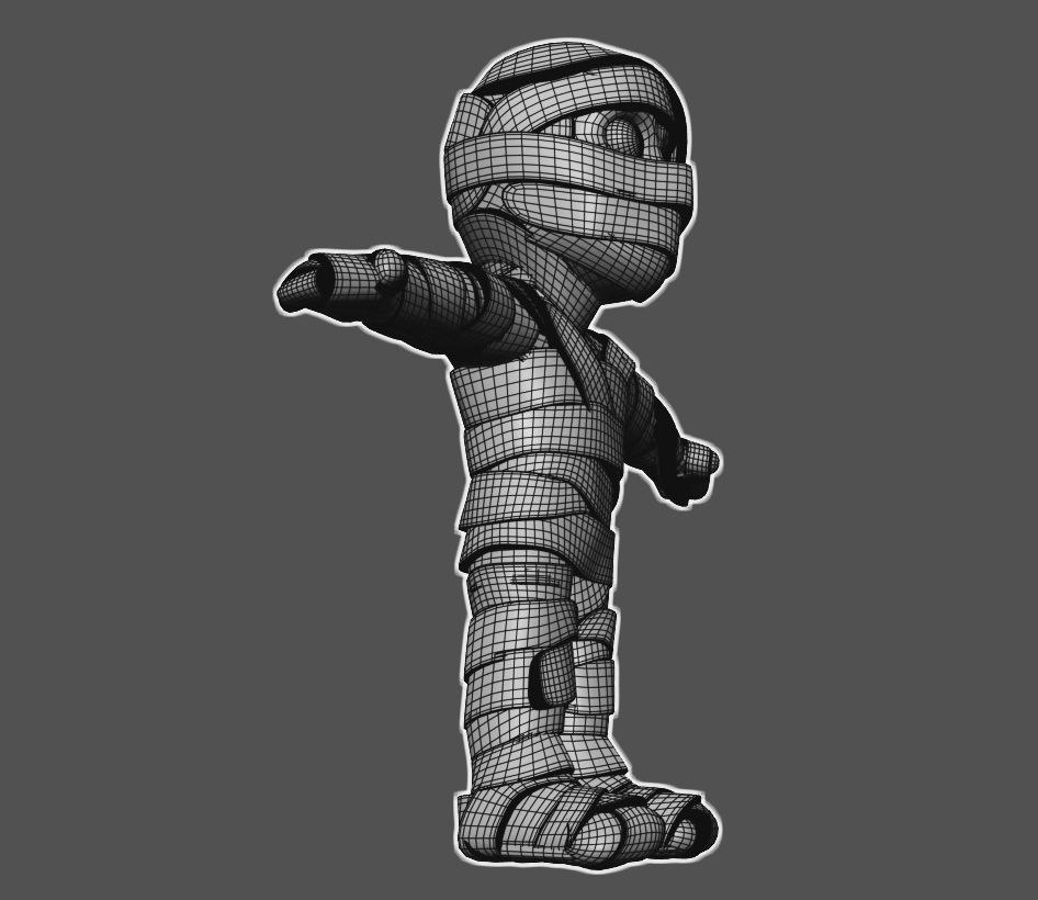 Cartoon Mummy Not Rigged 3D model_16