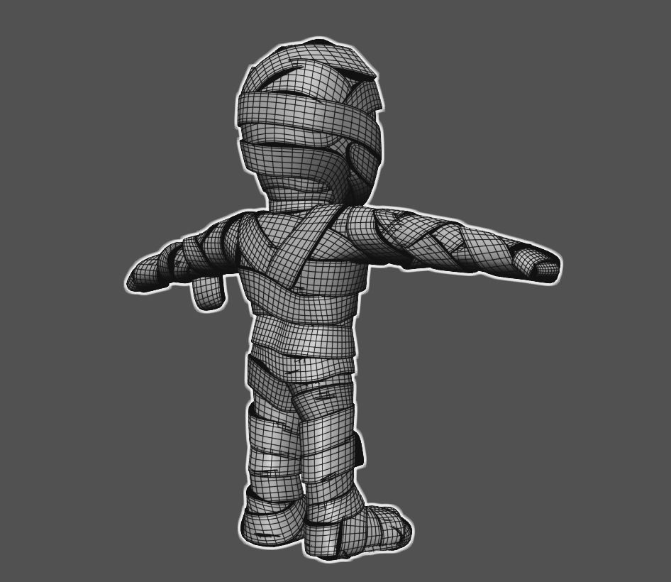 Cartoon Mummy Not Rigged 3D model_15