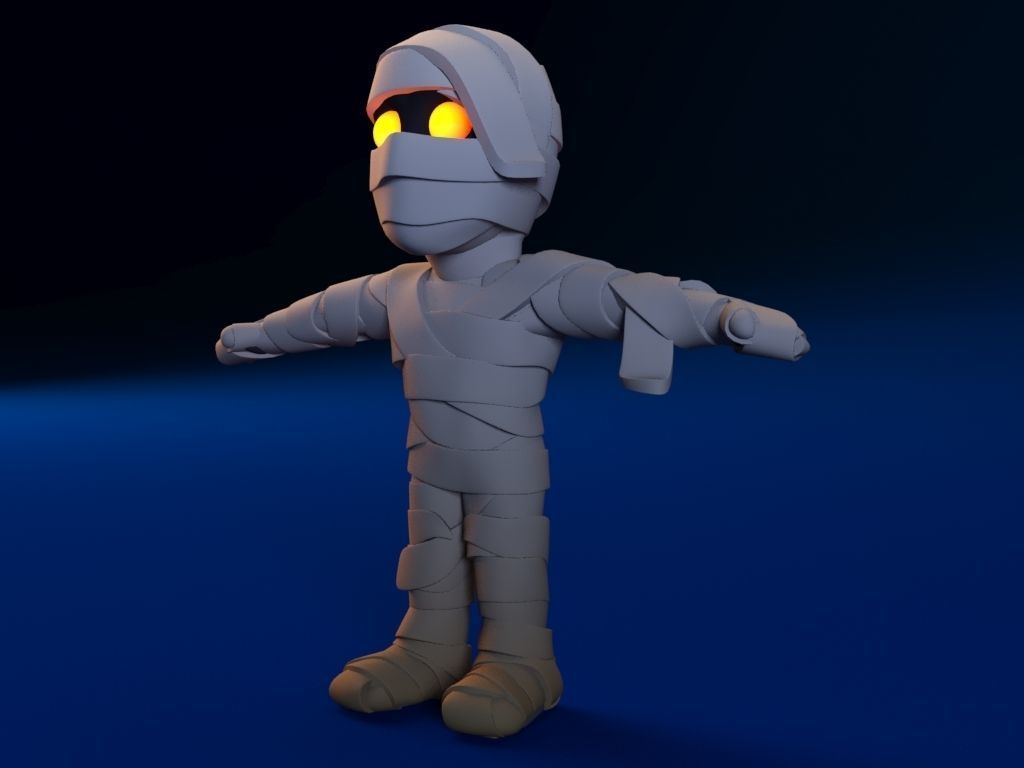 Cartoon Mummy Not Rigged 3D model_2
