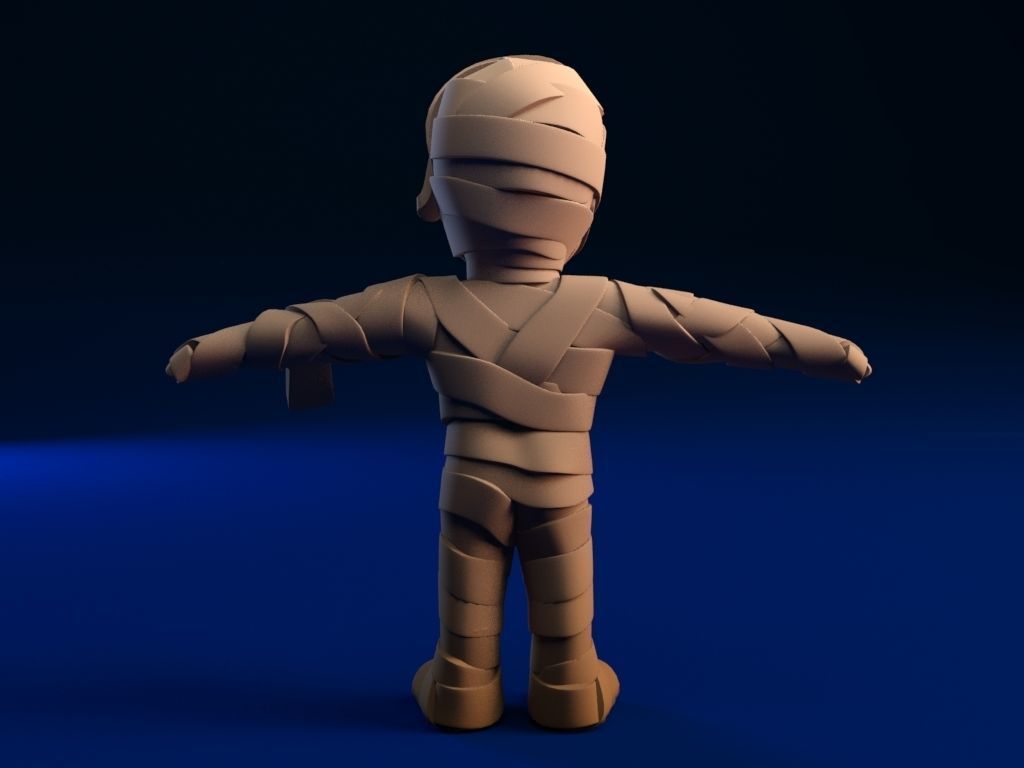 Cartoon Mummy Not Rigged 3D model_6
