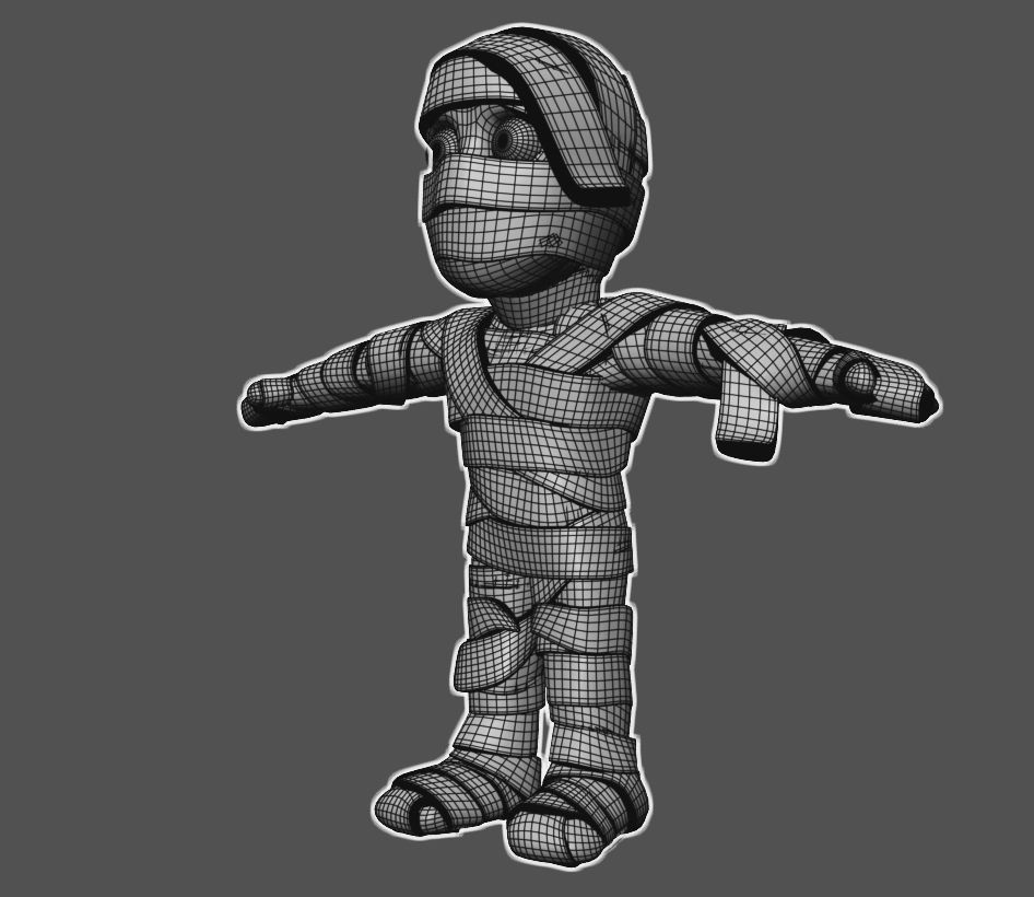 Cartoon Mummy Not Rigged 3D model_10