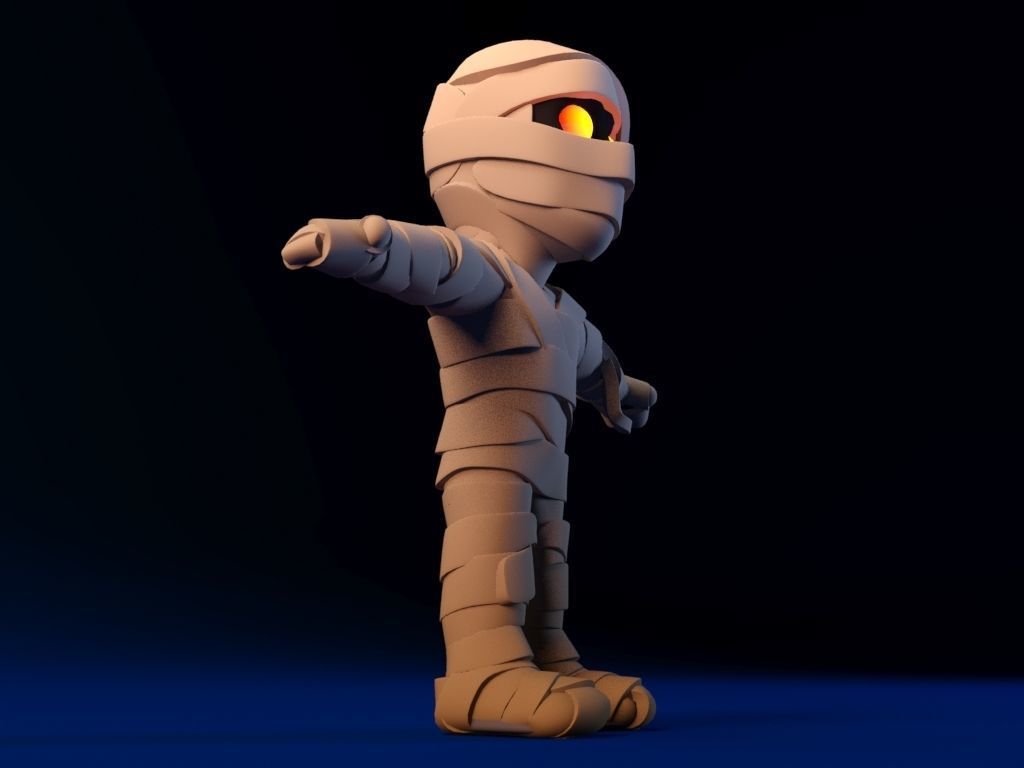 Cartoon Mummy Not Rigged 3D model_8