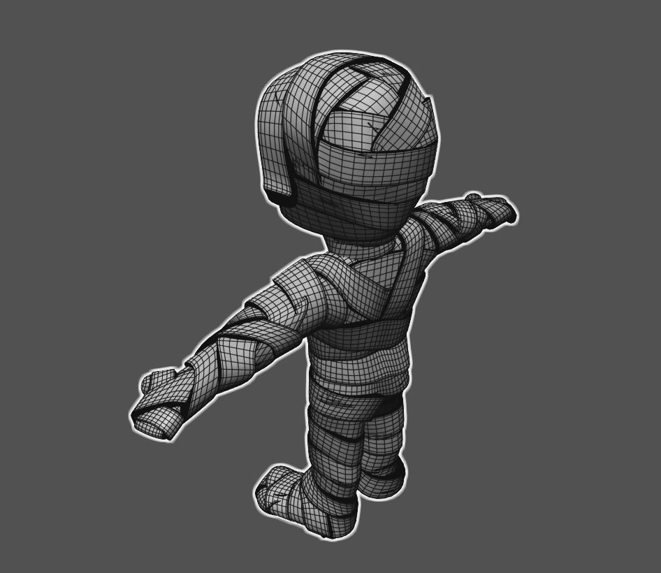 Cartoon Mummy Not Rigged 3D model_12