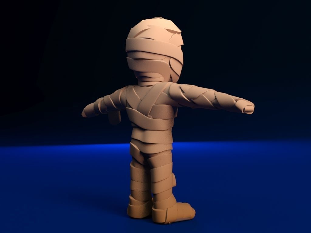 Cartoon Mummy Not Rigged 3D model_7