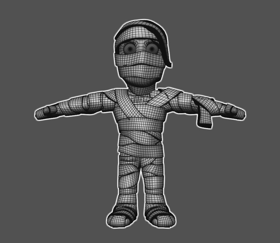 Cartoon Mummy Not Rigged 3D model_9