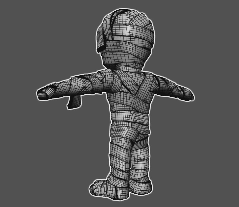 Cartoon Mummy Not Rigged 3D model_13