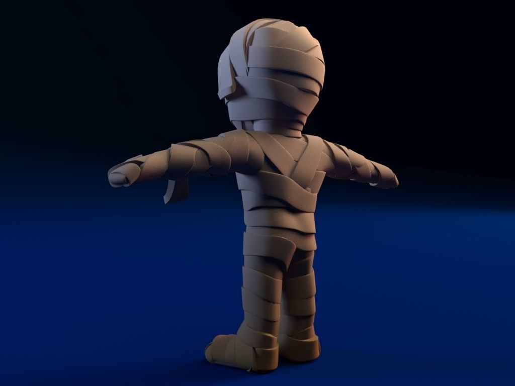 Cartoon Mummy Not Rigged 3D model_5