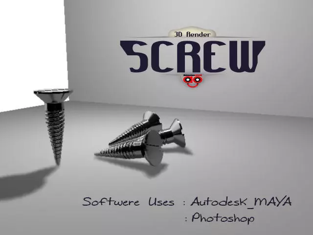 SCREW Low-poly 3D model_0
