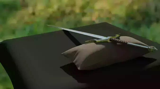 Greatsword sword on pillow