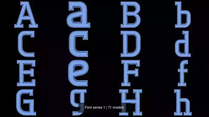 Font series 1 3D Model Collection