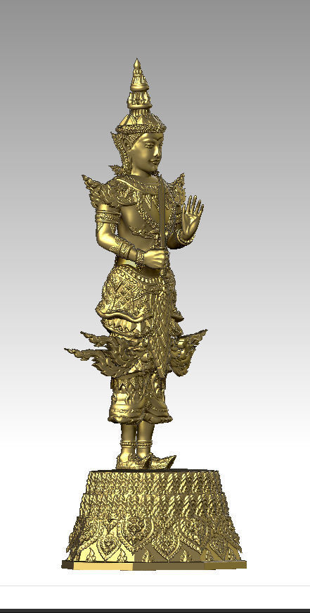 SiamLegend-SiamTawarThiraj gold statue of thai god Texture_3