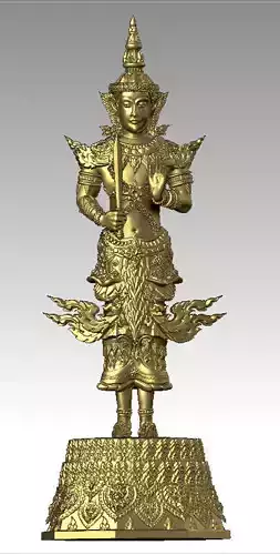SiamLegend-SiamTawarThiraj gold statue of thai god Texture