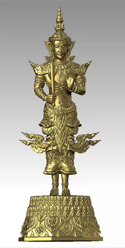SiamLegend-SiamTawarThiraj gold statue of thai god Texture_0