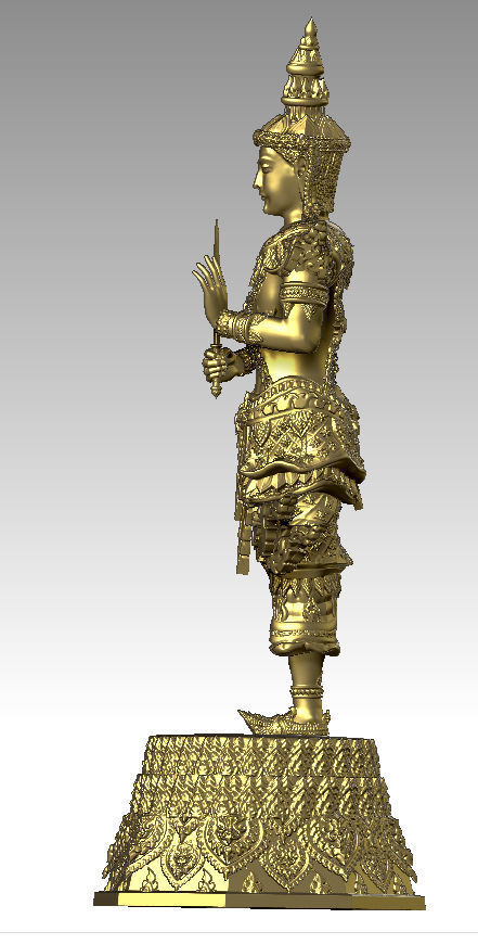 SiamLegend-SiamTawarThiraj gold statue of thai god Texture_1