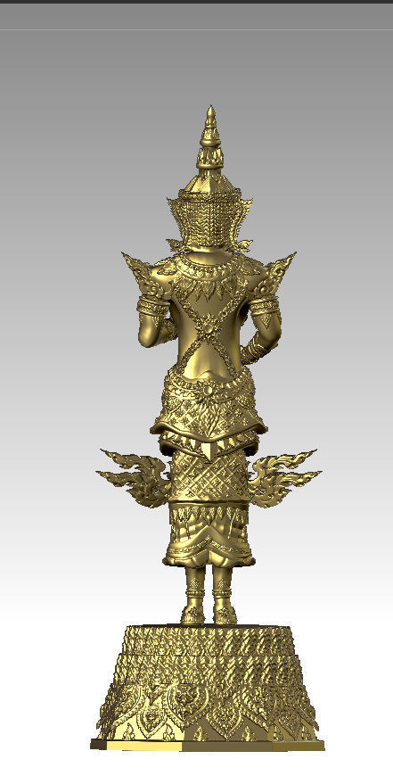 SiamLegend-SiamTawarThiraj gold statue of thai god Texture_2