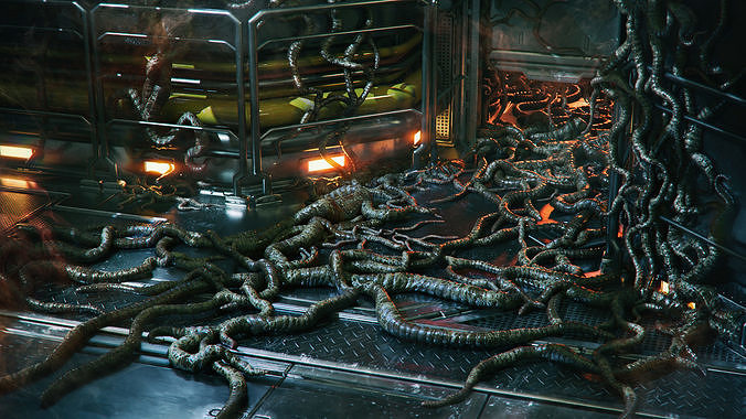 Alien Tendrils 22 Variants and Environment - 3D Asset Kit PBR Low-poly 3D model