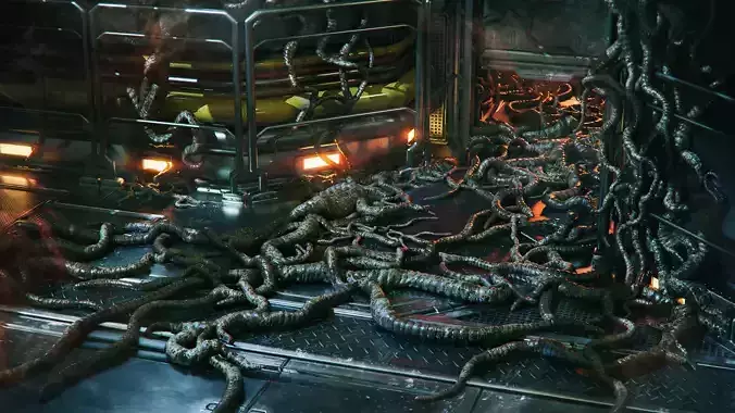 Alien Tendrils 22 Variants and Environment - 3D Asset Kit PBR Low-poly 3D model