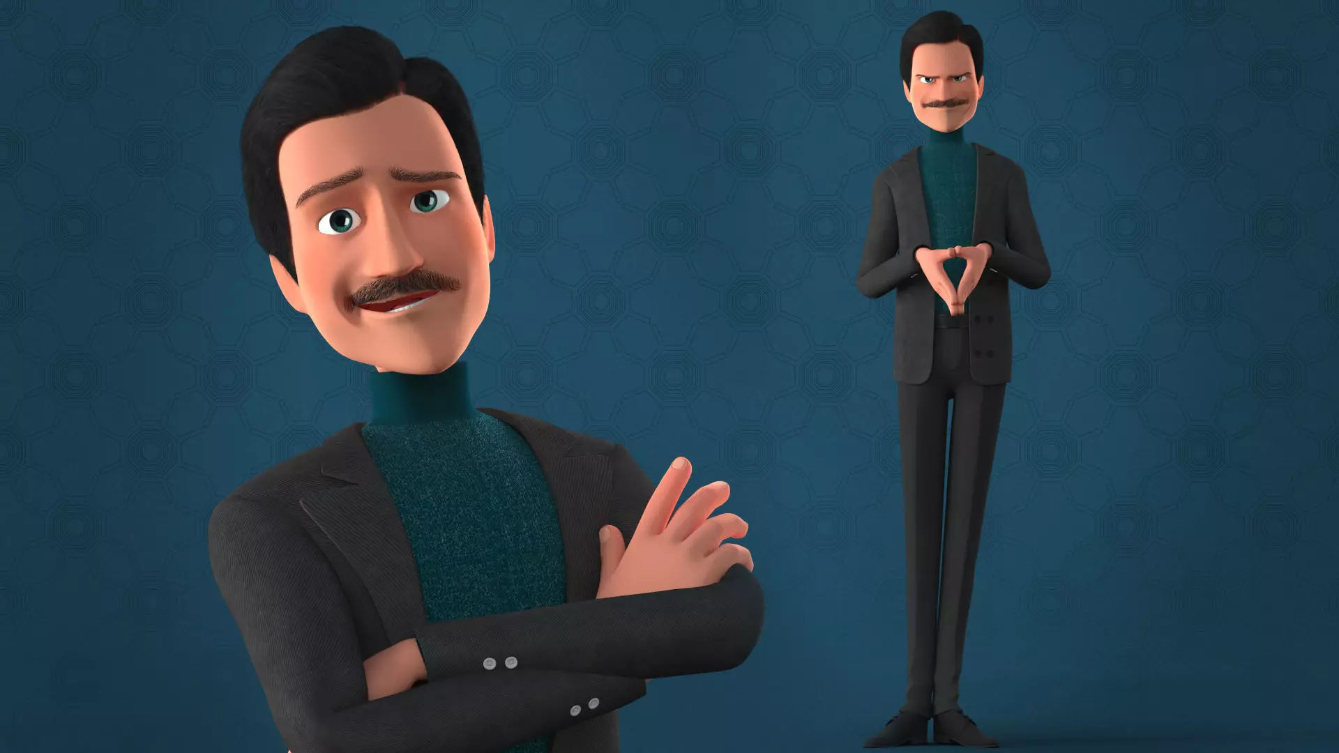 CARTOON MAN - RIGGED TEACHER AND FATHER CHARACTER 3D model_0