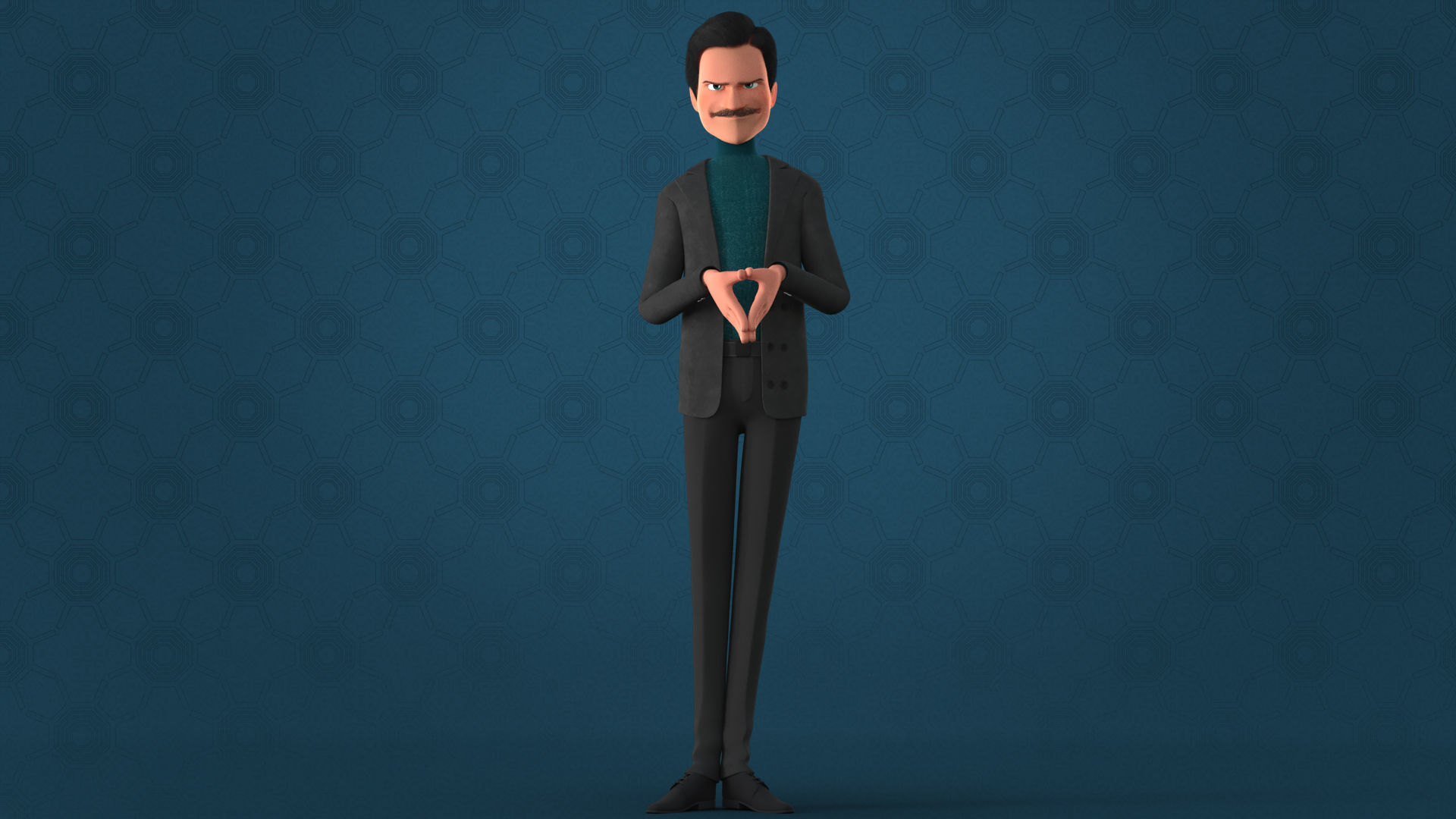 CARTOON MAN - RIGGED TEACHER AND FATHER CHARACTER 3D model_10