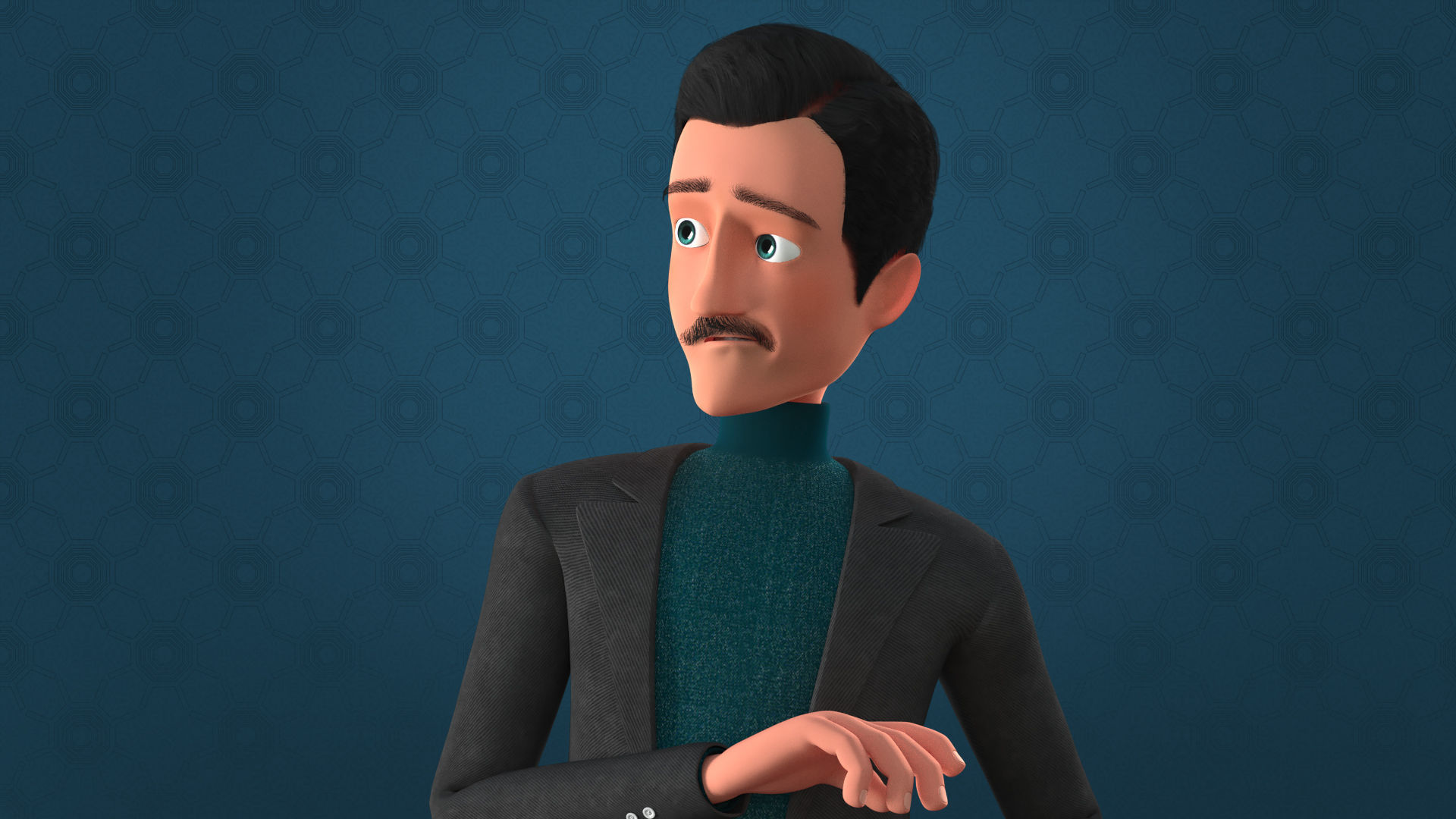 CARTOON MAN - RIGGED TEACHER AND FATHER CHARACTER 3D model_15