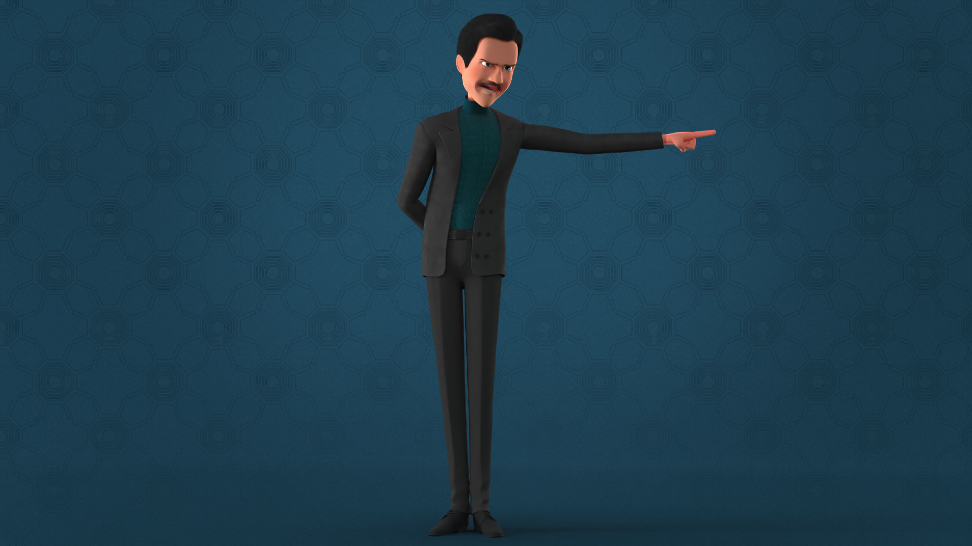 CARTOON MAN - RIGGED TEACHER AND FATHER CHARACTER 3D model_7
