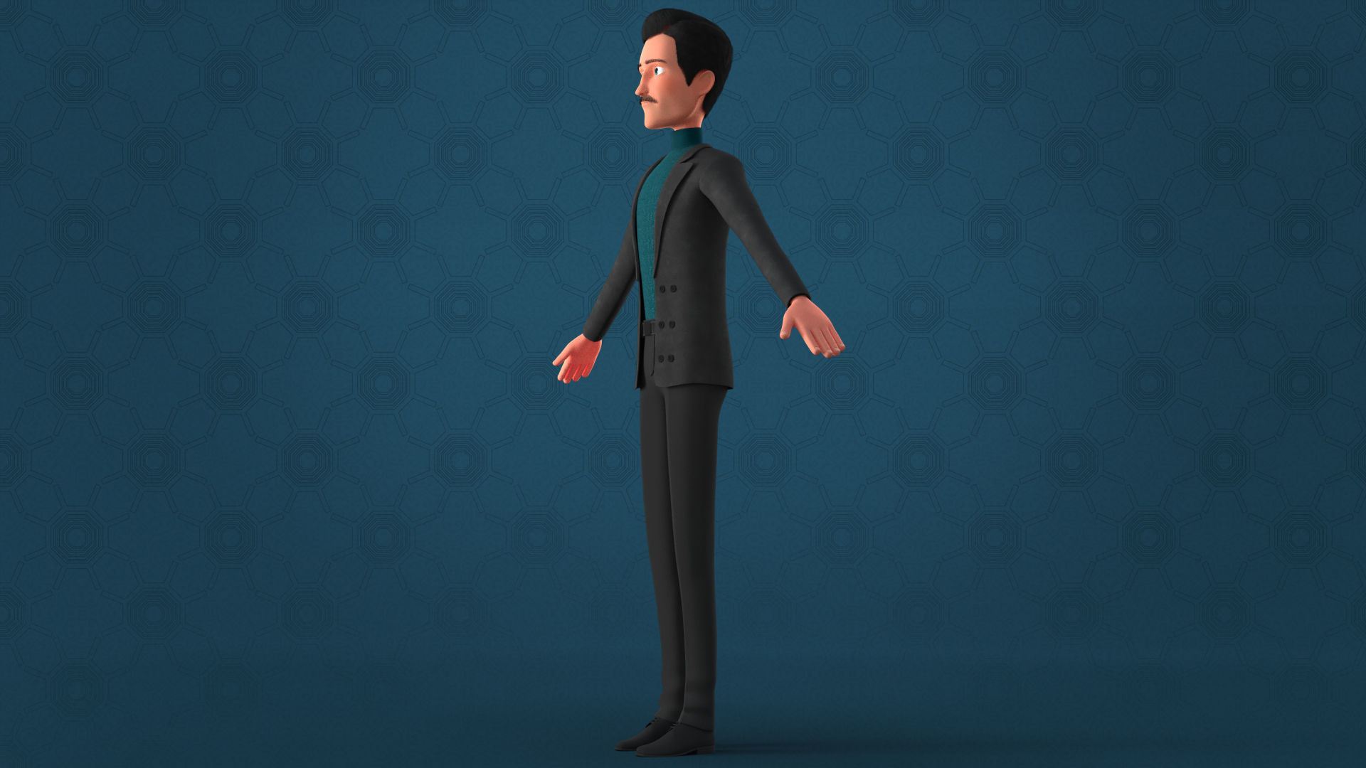 CARTOON MAN - RIGGED TEACHER AND FATHER CHARACTER 3D model_3