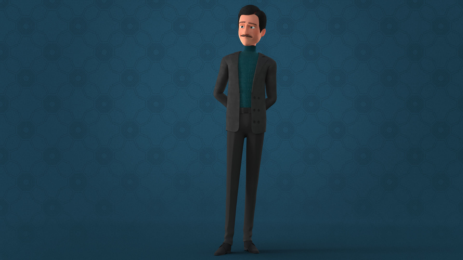 CARTOON MAN - RIGGED TEACHER AND FATHER CHARACTER 3D model_6