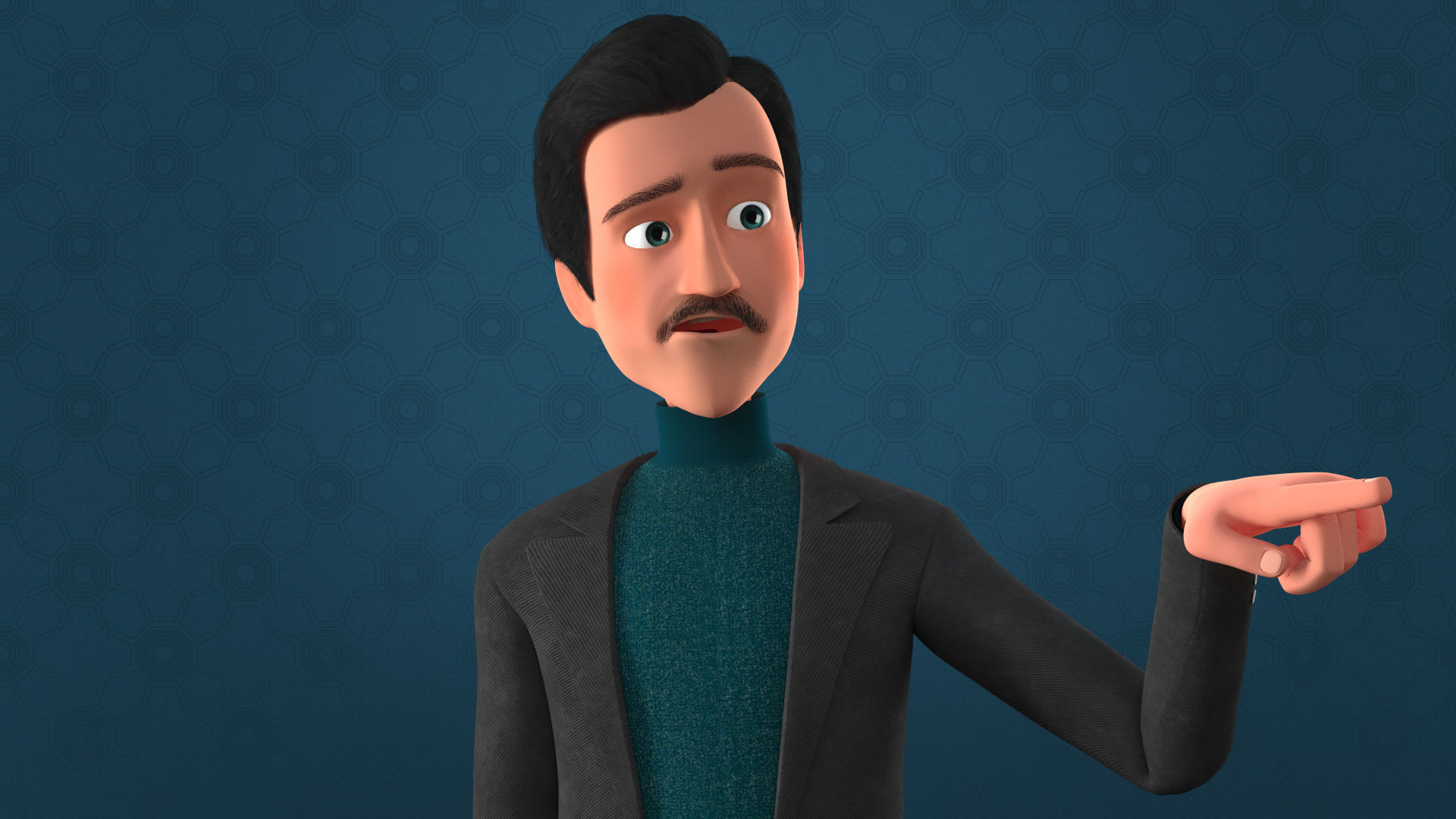 CARTOON MAN - RIGGED TEACHER AND FATHER CHARACTER 3D model_14