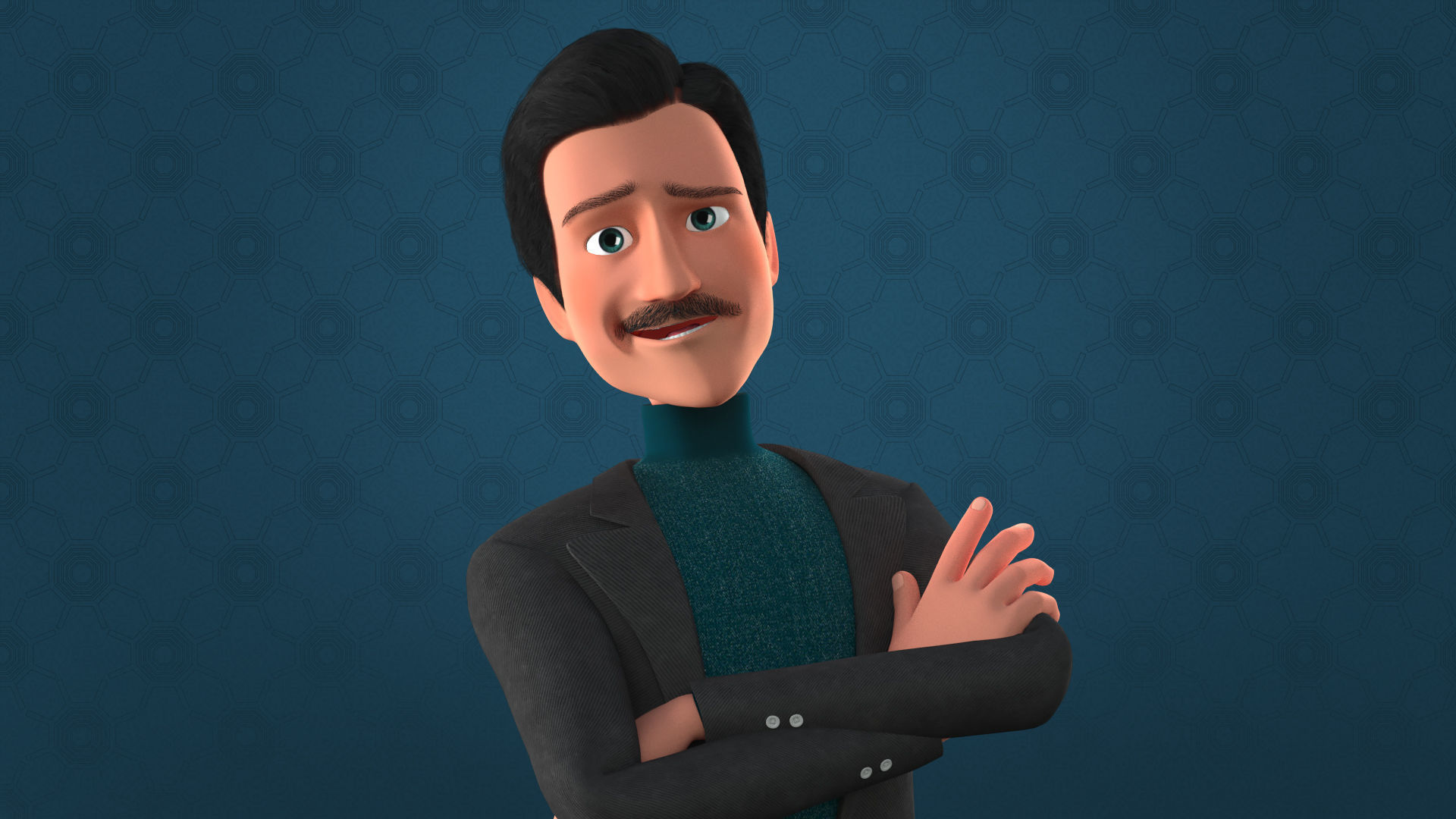 CARTOON MAN - RIGGED TEACHER AND FATHER CHARACTER 3D model_13