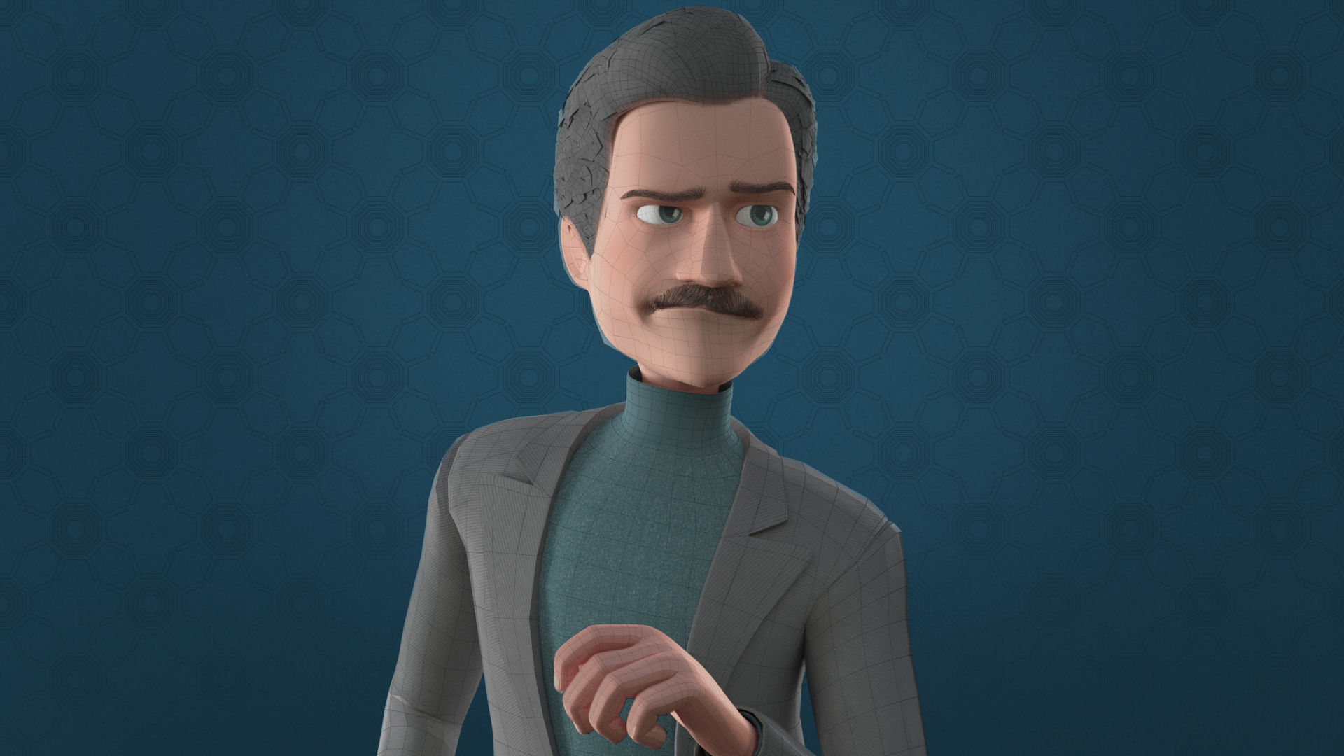CARTOON MAN - RIGGED TEACHER AND FATHER CHARACTER 3D model_18