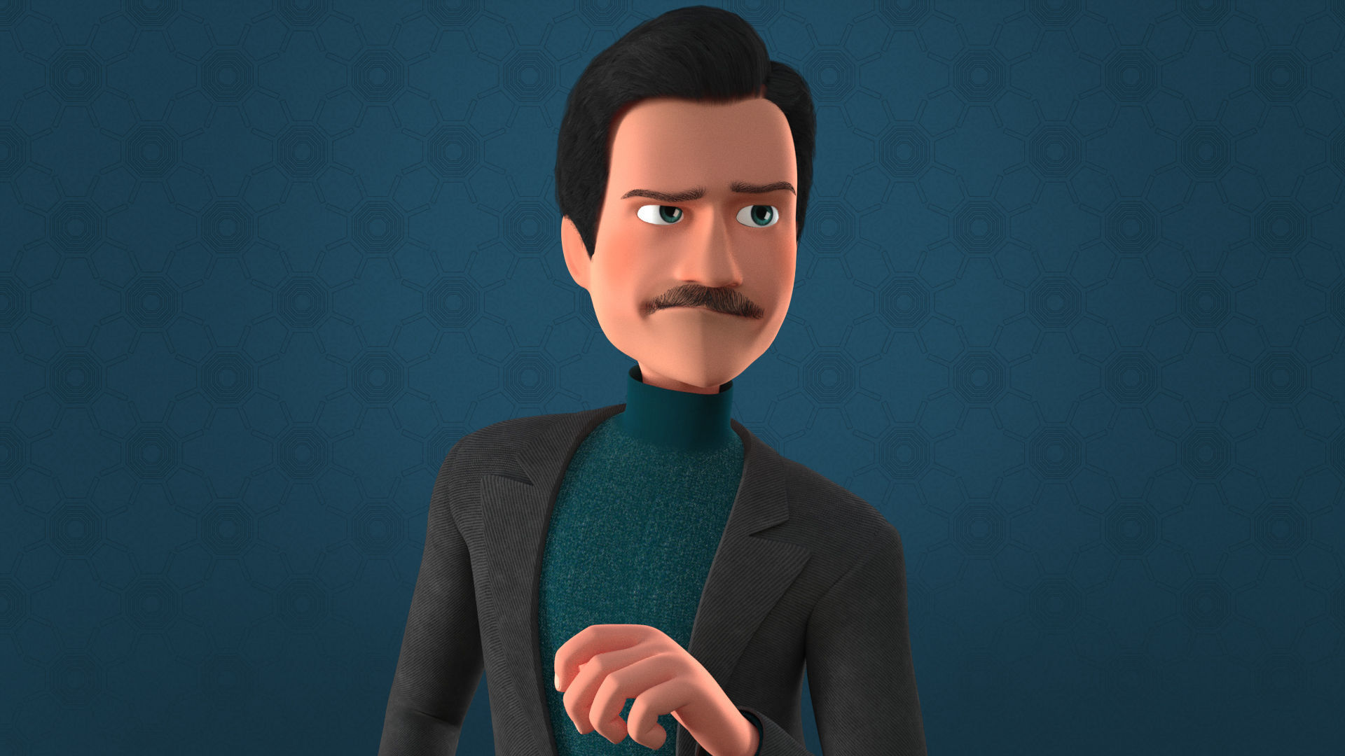 CARTOON MAN - RIGGED TEACHER AND FATHER CHARACTER 3D model_11
