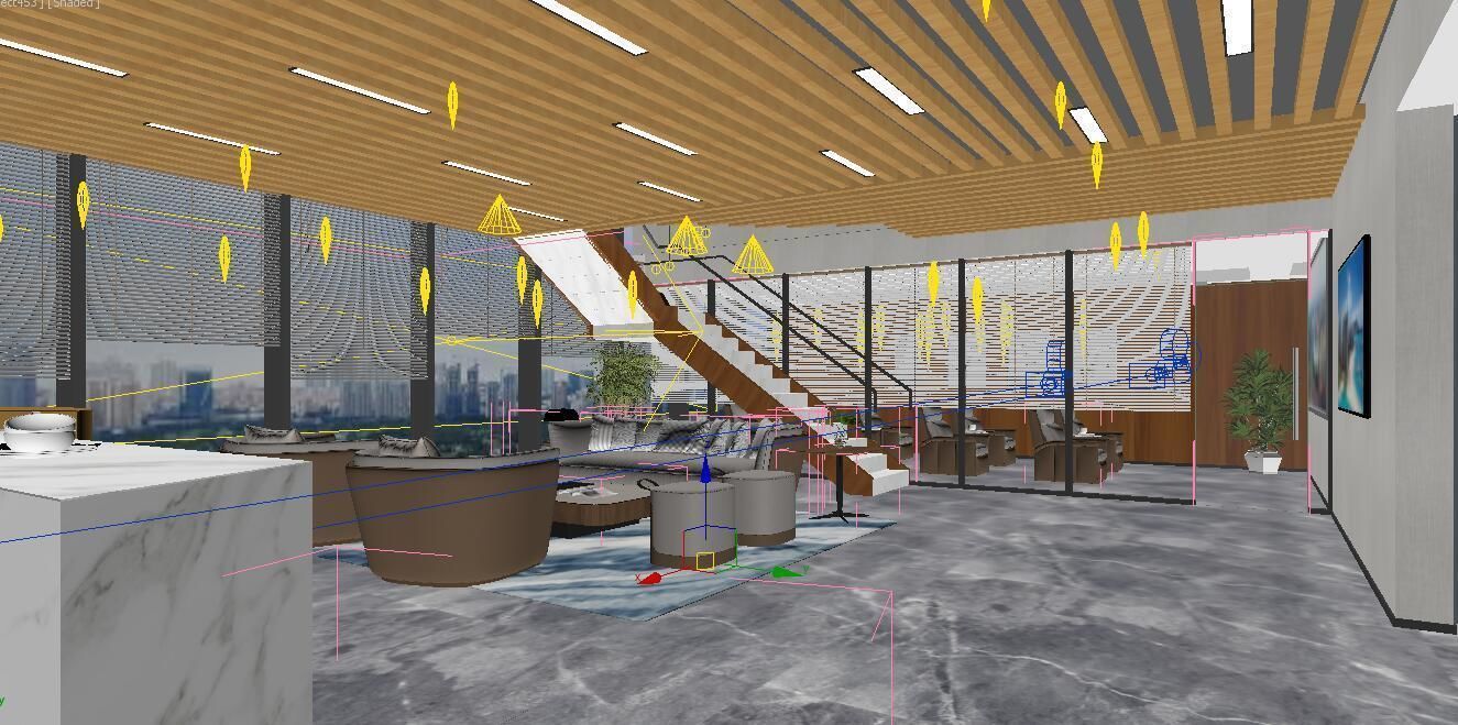 Modern Office Reception Area 3D model_4
